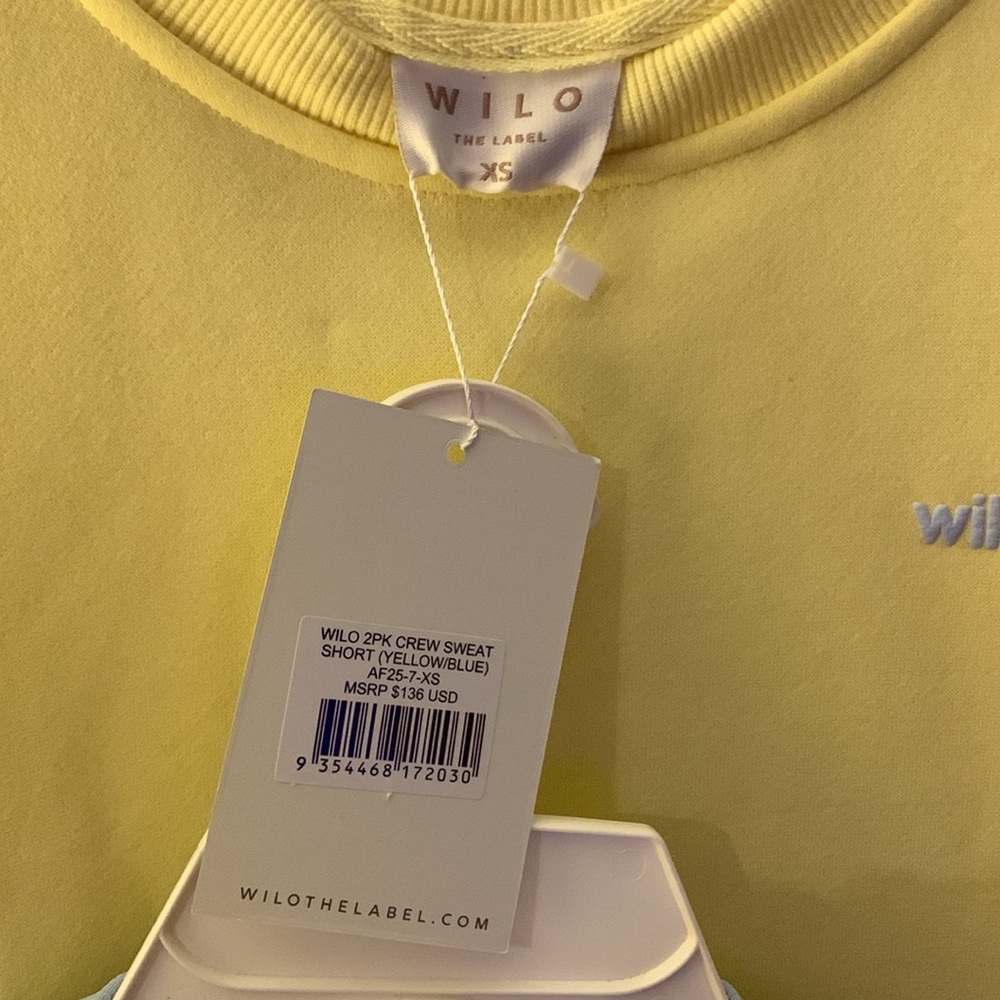 Wilo 2PK Crew Sweat Shirt (Yellow/Blue) Set - Picture 2 of 8